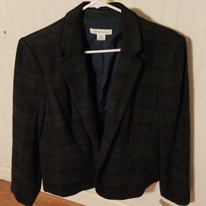 Liz Claiborne wool dark blue & green blazer.